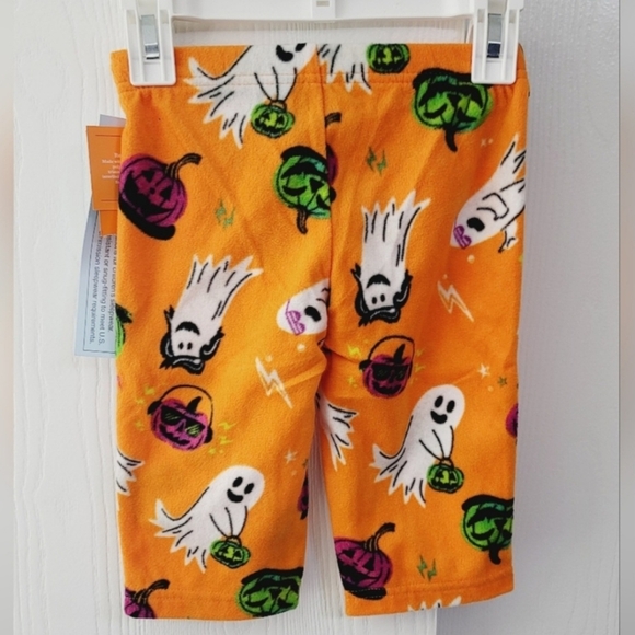 NWT Infant/Toddler Halloween Fleece Pajama PJ Pants Hyde & Eek Orange Ghost New - Picture 2 of 3